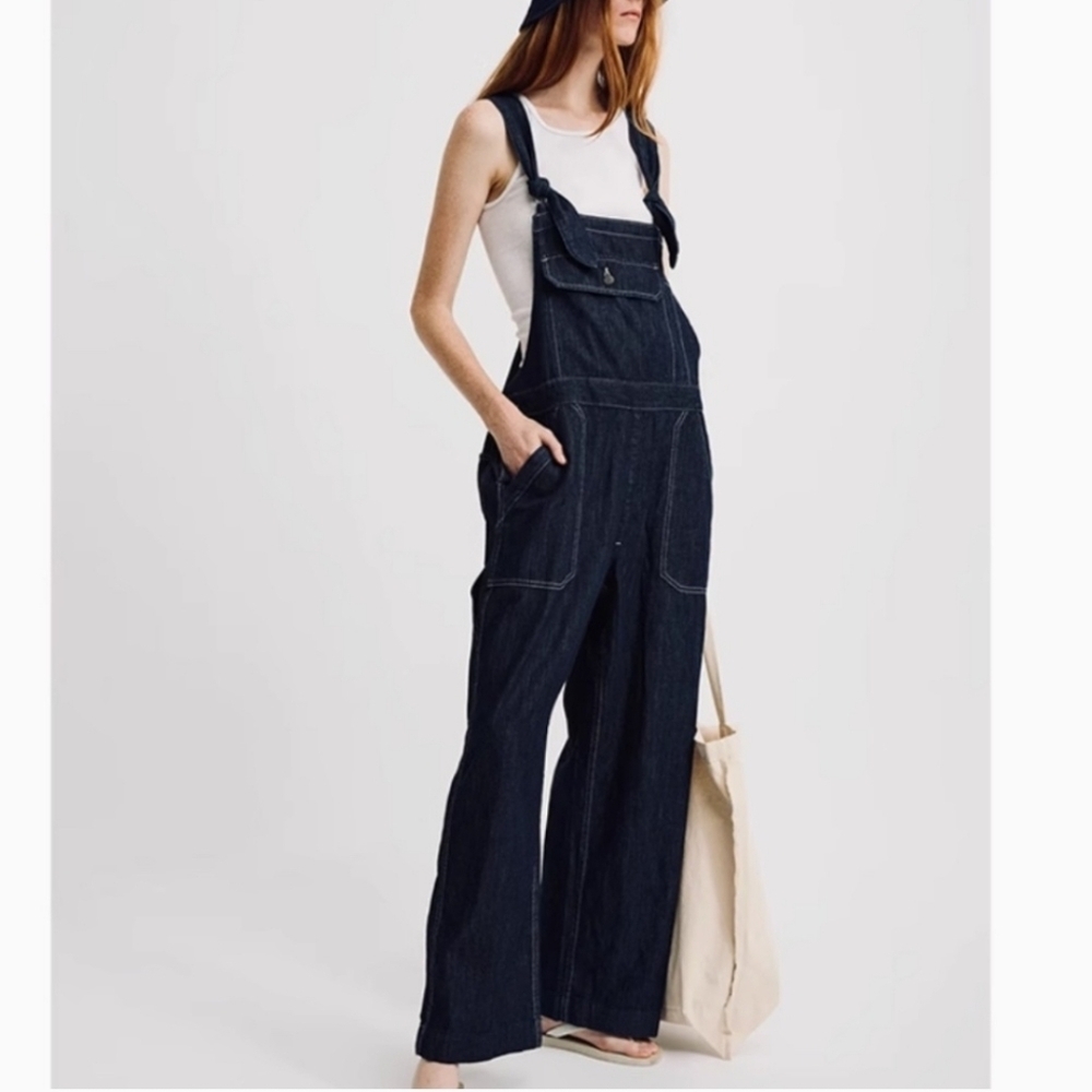 Denimist Tie Straps Relaxed Overalls Retail Price $465 Size Xs Nwot